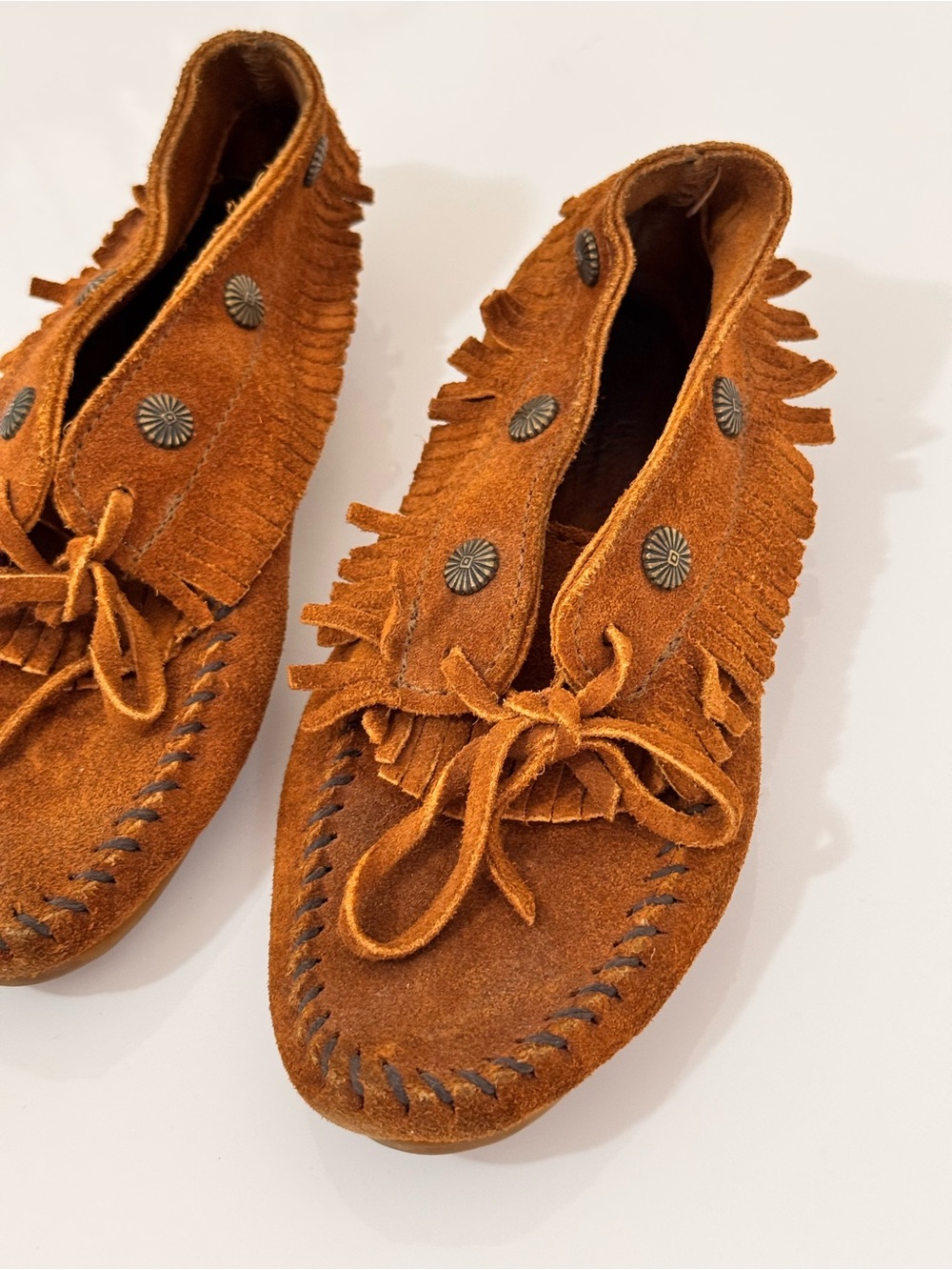 Minnetonka Brown Suede Moccasins